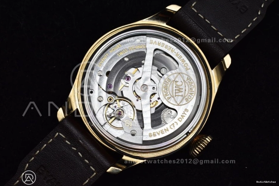 Brown on ZF Leather A Bronze Strap IW501005 Minimalist Real 519 1:1 Edition Dial Pilot Black Big Best 1121